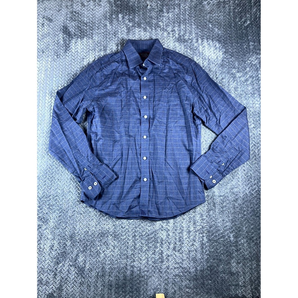 Untuckit Slim Fit Shirt Men Small Multicolor Plaid Cotton Wrinkle Free Button Up